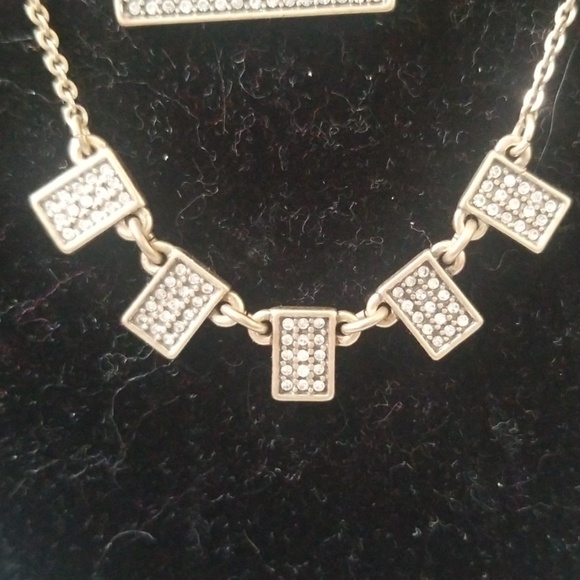 Chloe and Isabel Pavé Bar Convertible Necklace Geometric shapes with clear beads - Picture 4 of 4